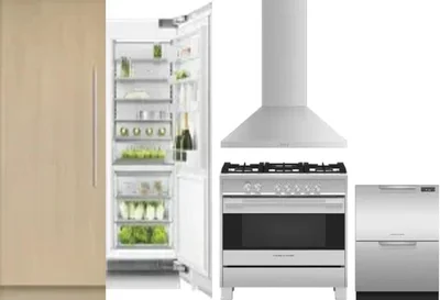 5 Piece Package Includes Refrigerator, Freezer, Range, Hood And Dishwasher